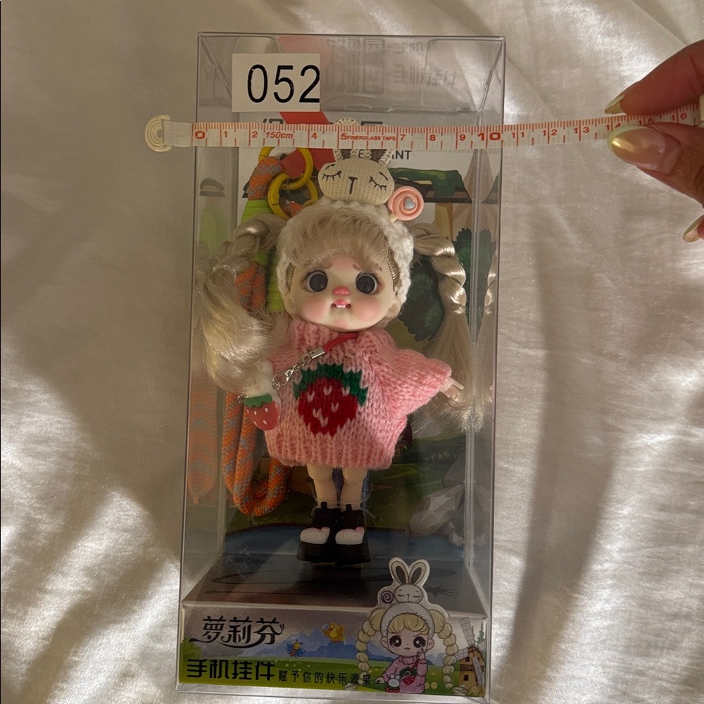 Cute Pink Strawberry Knit Sweater Doll Keychain - Kids Toys - Picture 5 of 5